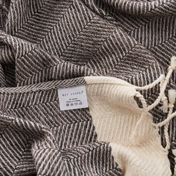 PYAN-Turkish Hand Towel Pack of 2 | Soft & Absorbent Decorative Towels for Bathroom, Hand, Face, Hair, Gym, Yoga, SPA, Kitchen & Tea | Boho Decor (Latte, Herringbone 16x40 Inches (Set of 2)