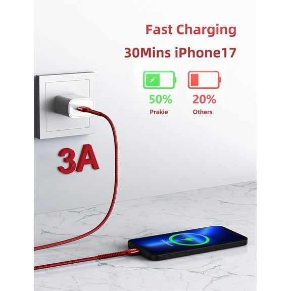 PYAN-USB C Cable 10FT, 2Pack USB A to USB C Charger Cable, Type C Cable 3A Fast Charging Upgraded Extra Durable Braided USBC Cord Compatible with iPhone 17/16 15 Pro Max/Samsung Galaxy S23 and More-R