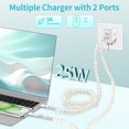 thumbnail image 1 of PYAN-USB C Charger Block 60W 4 in 1 Multi Charging Cable Set, Dual Port Type C Charger Fast Charging USB Cell Phone Wall Charger PD 25W USB-C & QC 3.0 USB-A Plug Adapter and Bow Beaded Charger Cable, 1 of 3