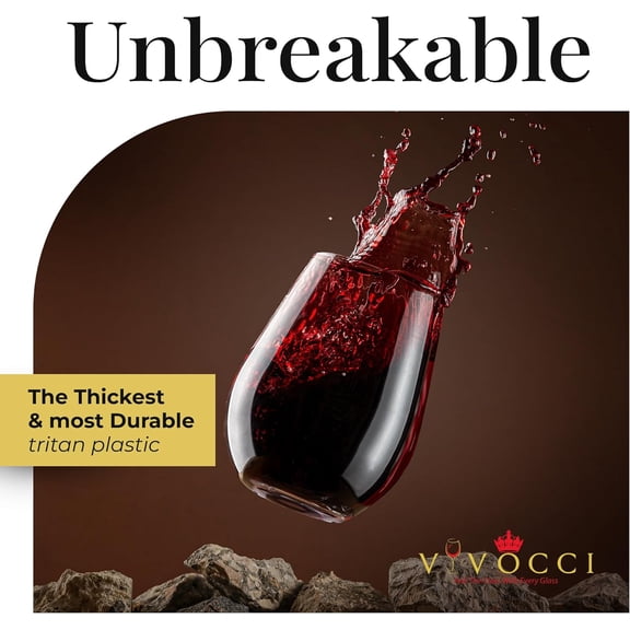 PYAN-Unbreakable Plastic Stemless Wine Glasses 20 oz | 100% Tritan Heavy Base | Shatterproof Glassware | Ideal For Cocktails & Scotch | Perfect For Homes & Bars | Dishwasher Safe | Set of 2