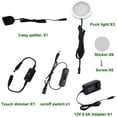 thumbnail image 1 of PYAN-Under Cabinet LED Puck Lighting Kit Black Cord with Touch Dimmer Switch for Kitchen Showcase Cupboard Closet Lighting 3 Lights 6W (Warm White), 1 of 4