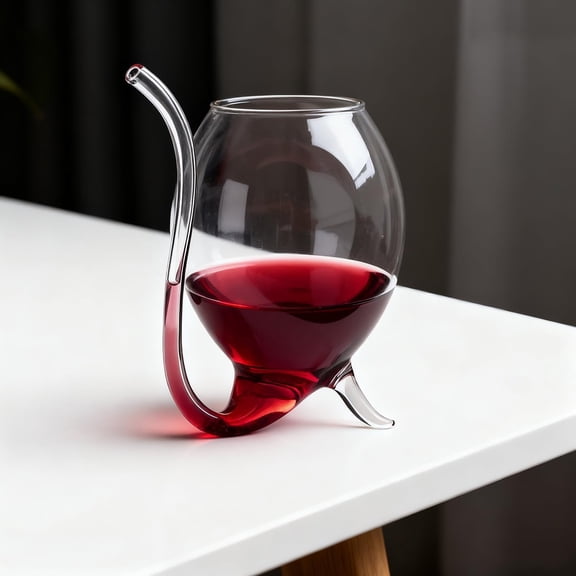 PYAN-Vampire Shape Wine Glasses 10oz Straw Red Wine Glass 300ml