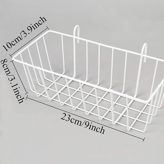 PYAN-Wall Grid Panel Accessories Wire Grid Baskets Shelf Organizer for Wire Board, White