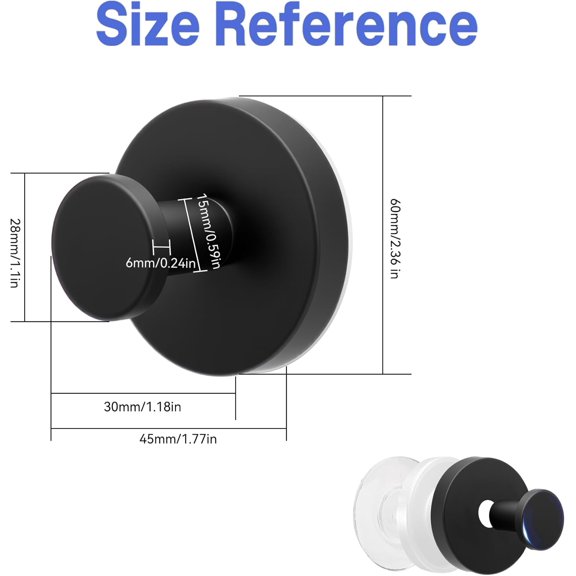 PYAN-Waterproof Suction Cup Hooks - 15 lbs Heavy Duty Shower Hooks for Towel Loofah Coat Robe, Rustproof Wall Hooks for Bathroom Kitchen Glass Door Mirror Tile (2-Pack) (Chrome)