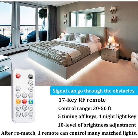 PYAN-White LED Strip Lights, Dimmable LED Light Strip Kit, 16.4ft Flexible Tape Lights for Bedroom,Kitchen,Under Cabinet,Bright 6500K Daylight, LED Mirror Lighting for Vanity Makeup Dressing Table