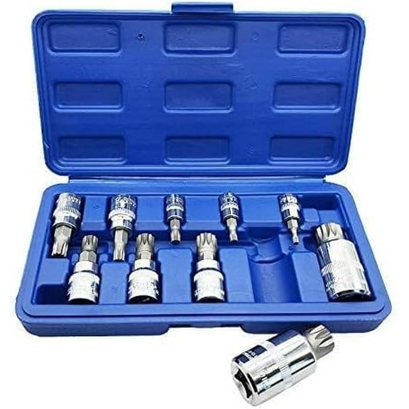 PYAN-XZN Triple Square Spline Bit Socket Set 12 Point Tamper Proof 1/2 1/4 and 3/8 Inch Drive,4mm-18mm,S2 Steel,10 Pieces