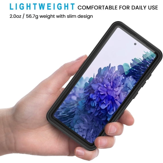 PYAN-for Samsung Galaxy S20 FE Case, IP68 Waterproof Dustproof with Built-in Screen Protector, Heavy Duty Full Body Protective Phone Case for Galaxy S20 FE 5G, Black/Clear