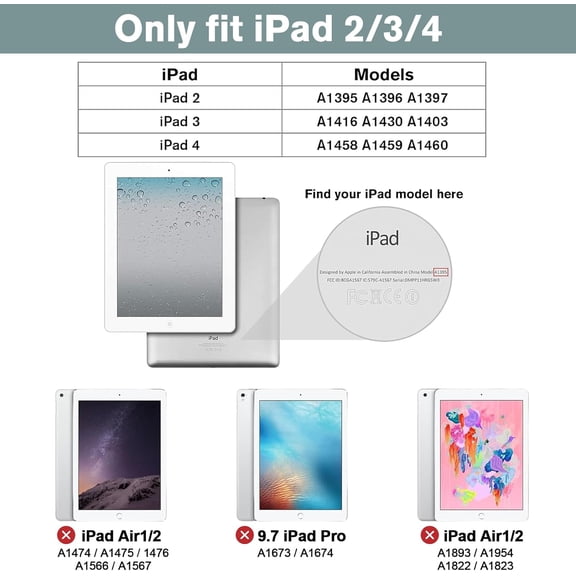 PYAN-for iPad 2012/2011 2nd 3rd 4th Generation Case (Old Model), Smart Cover for iPad 2/iPad 3 /iPad 4 Teal