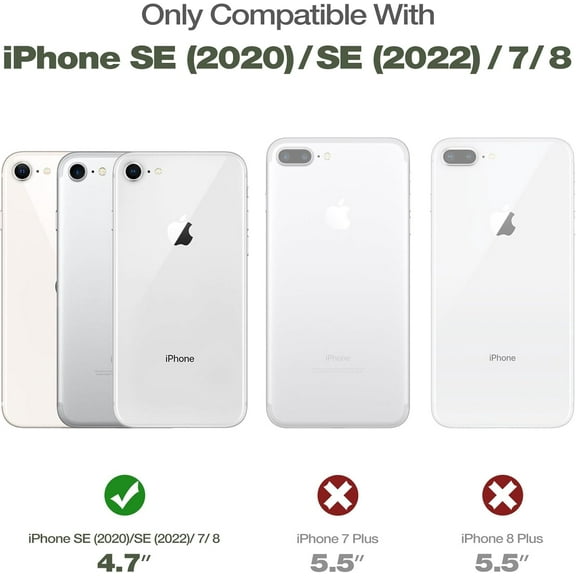 PYAN-for iPhone SE Case 2022/2020, iPhone 8 Case, iPhone 7 Case [Built in Screen Protector and Kickstand] Heavy Duty Military Grade Protection Case for iPhone 8/7/ SE 3rd & SE 2nd Gen, Black