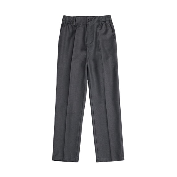 PYGNJK Boys Dress Pants Kids Elastic Waisted Wide Leg School Uniform Chino Pants Casual Trousers With Pockets