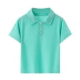 thumbnail image 1 of PYGNJK Boys Girls School Uniform Polo Shirt Short Sleeve Collared Button Closure Comfy Soft Everyday Wear, 1 of 3