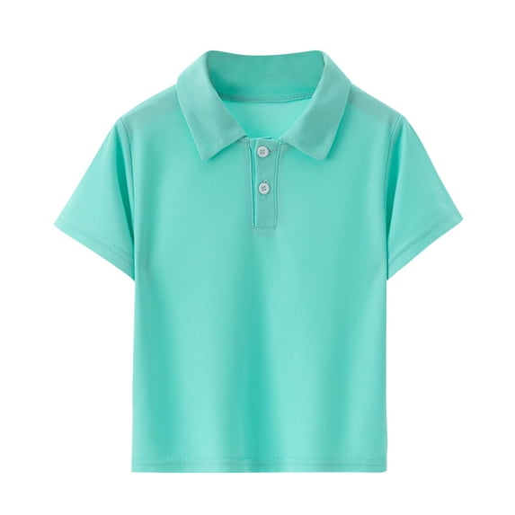 PYGNJK Boys Girls School Uniform Polo Shirt Short Sleeve Collared Button Closure Comfy Soft Everyday Wear