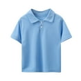thumbnail image 1 of PYGNJK Boys Girls School Uniform Polo Shirt Short Sleeve Collared Button Closure Comfy Soft Everyday Wear, 1 of 3
