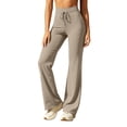 thumbnail image 1 of PYGNJK Women's Flare Yoga Pants High Waist Drawstring Stretchy Lightweight Bootcut Athletic Workout Casual Lounge Pants, 1 of 8