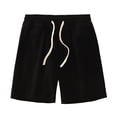 thumbnail image 1 of PYGNJK Women's Plus Size Waffle Knit Shorts Elastic Waist Drawstring Loose Fit Lounge Bemuda Shorts with Pockets, 1 of 6