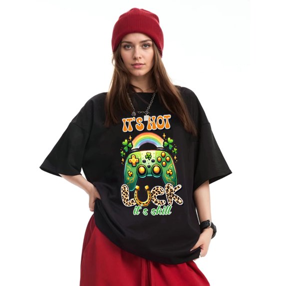 PYL Women's Saint Patrick's Day Tops Fashion Print Short Sleeve Round Neck XS-XL Graphic Tees Summer T-Shirts Blouses Tops