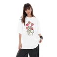 thumbnail image 1 of PYL Women's Tops Floral Print Short Sleeve Round Neck Graphic Tees S-2XL T-Shirts Blouses Tops, 1 of 6