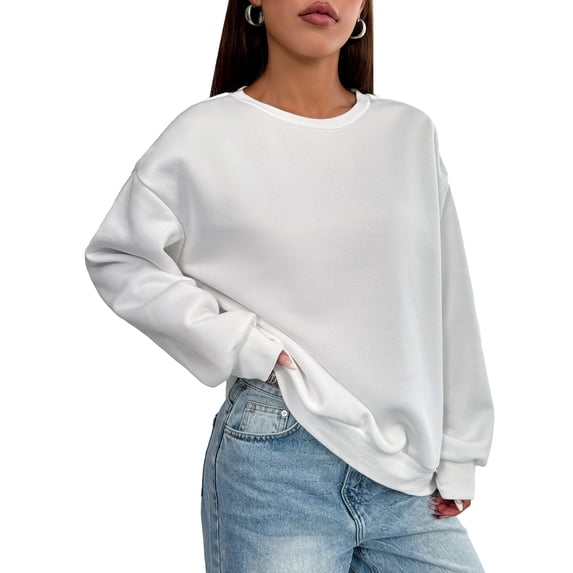 PYL Women's Tops Long Sleeve Round Neck Fashion Solid Color Thermal Warm XS-L Casual Blouses Tops
