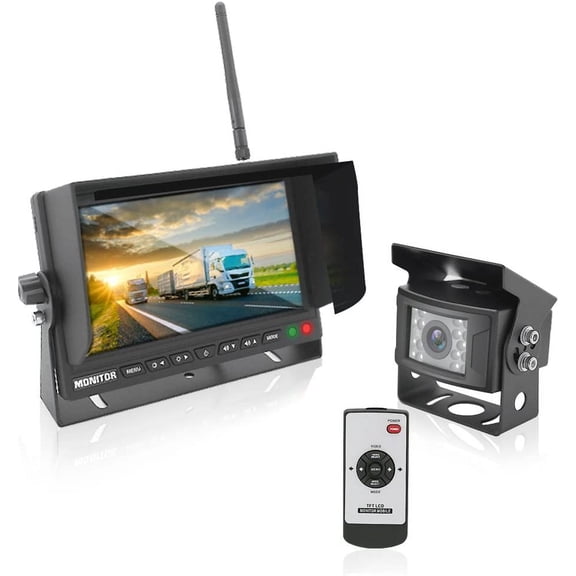 PYLE 2.4Ghz Vehicle Camera & Video Monitor System with Wireless Video Transmission, Waterproof Rated Cam, Night Vision, 7?? -inch Display (for Bus, Truck, Trailer, Van)