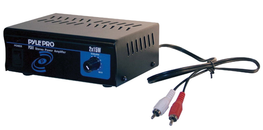 PYLE  - Compact Stereo Power Amplifier - Mini Audio Power Amp, Wired RCA Connectors, Speaker Terminals, 30 Watt MAX PCA1.5
