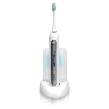 PYLE-HEALTH PHLTBS51WT - Pyle Health Ultrasonic Wave Reable Electric Toothbrush with Automatic Dock Base, Ultraviolet Brush Head Sanitizer and Ultra Quiet Operation (White)