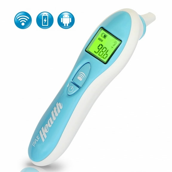 PYLE-HEALTH PHTM10BTBL.5 - Bluetooth Infrared Ear Thermometer with Digital LCD Display Readout