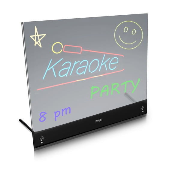 PYLE-HOME PLWB2030 - Erasable Desktop Illuminated LED Writing Board w/ Remote Control and 8 Fluorescent Markers