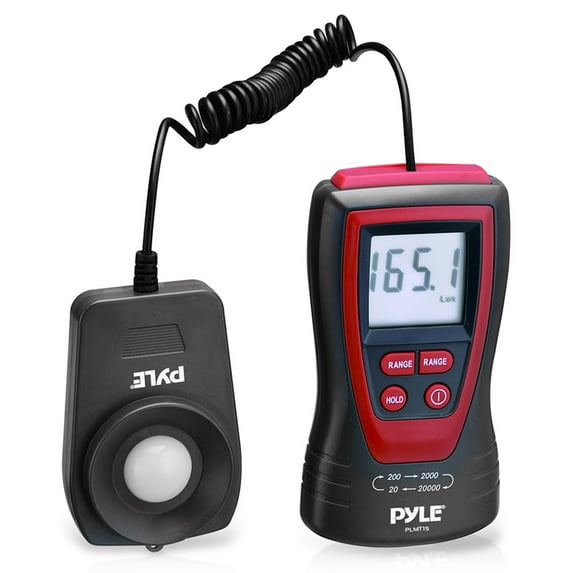 PYLE-METERS PLMT15 - Handheld Lux Light Meter Photometer W/ 2X Per Second Sampling, LCD display & 200,000 Lux Range