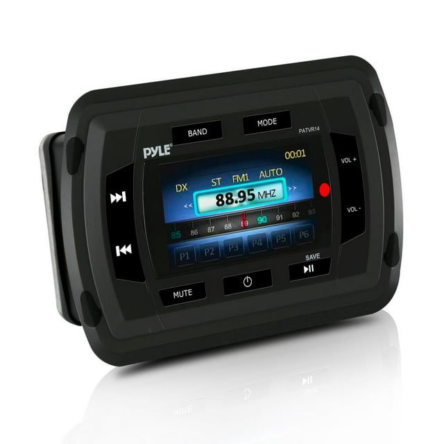 PYLE PATVR14 - Marine Bluetooth Audio/Video Receiver - Water Resistant A/V Stereo Headunit, Color LCD Display, USB Reader
