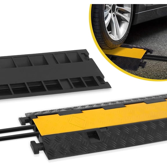 PYLE PCBLCO26 - Cable Protective Cover Ramp, Cord/Wire Concealment Protection Track, Hassle-Free