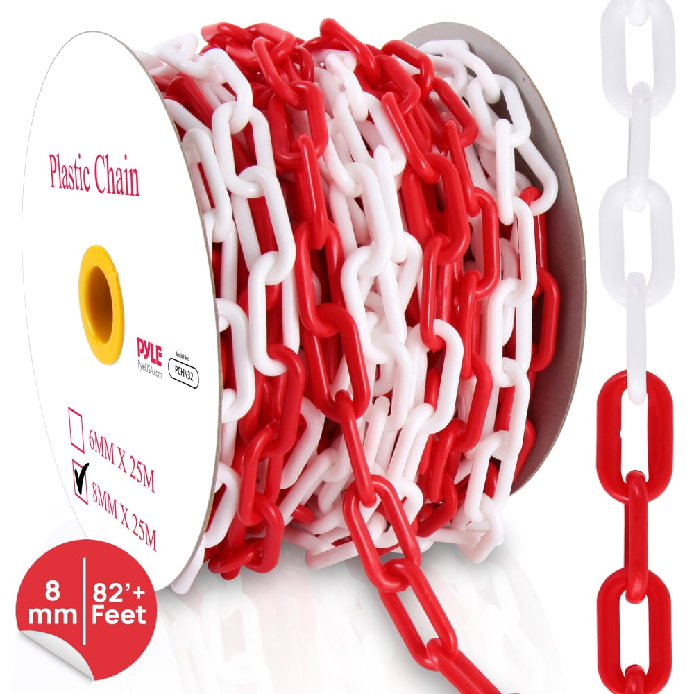 Anley 50 ft Plastic Chain Links - Safety Barrier Chains Rustproof 2 inch x 50 ft