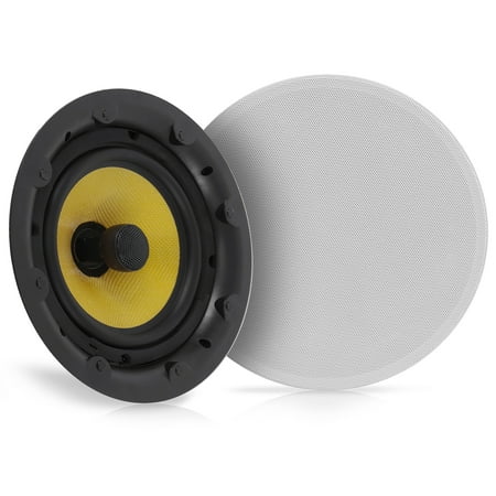 PYLE PDIC88FG - Dual 8" In-Wall / In-Ceiling Hi-Fi Speakers - High Performance Full Range Stereo Speaker System with Magnetic Grills (360 Watt)
