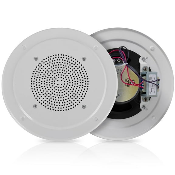 PYLE PDICS54 - 5'' Inch In-Wall / Ceiling Speaker with 100V Transformer Tap (for Commercial PA Intercom System) (100 Watt)