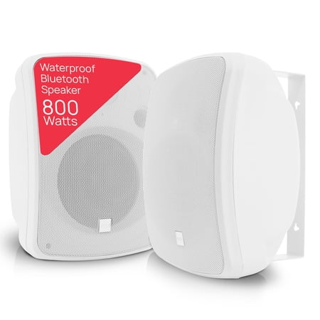 PYLE PDWR64BTW - Waterproof & Bluetooth 6.5'' Indoor / Outdoor Speaker System, 800 Watt, White