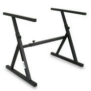 PYLE PKST38 - Heavy Duty Folding Keyboard Stand - Sturdy Reinforced Z Design w/ Adjustable Width & Height, Foam Padded Arms, Digital Piano Stand, Fits 54-88 Key Electric Pianos, for Travel & Storage