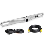 PYLE PLCM18SC - License Plate Rear View Camera - Built-in Distance Scale Lines Backup Parking/Reverse Assist Waterproof Adjustable Slim Bar Cam w/ 420 TVL Resolution & RCA Output Zinc Metal Chrome