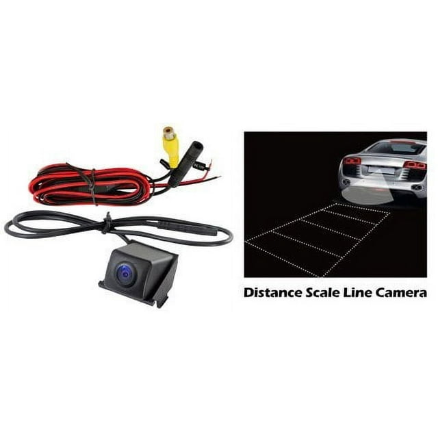 PYLE PLCM37FRV - Universal Mount Front Rear Camera - Marine Grade Waterproof Built-in Distance Scale Lines Backup Parking/Reverse Assist Cam w/Night Vision LED Lights 420 TVL Resolution & RCA Output