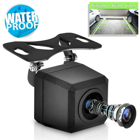 PYLE PLCM37FRV - Universal Mount Front Rear Camera - Marine Grade Waterproof Built-in Distance Scale Lines Backup Parking/Reverse Assist Cam w/Night Vision LED Lights 420 TVL Resolution & RCA Output