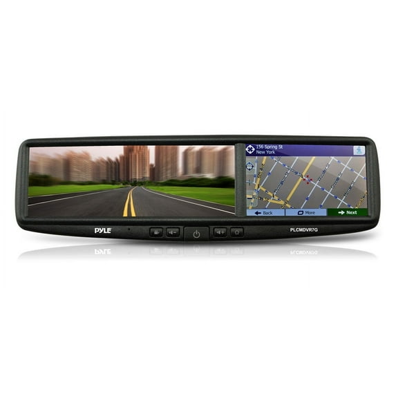 PYLE PLCMDVR7G - HD Smart Rearview Backup Camera & Mirror Monitor System with GPS Navigation, Bluetooth, DVR Recording, Night Vision Cam, Record Video and Save Images