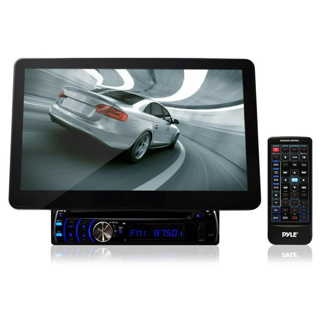 PYLE PLD10BT - 10.1'' Motorized TFT/LCD Touch Screen Detachable Display DVD/VCD/CD/MP3/CD-R/USB/AM/FM/RDS Receiver w/ Bluetooth System and AUX A/V Input For iPod/Smart Phones/MP3 Players