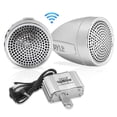 thumbnail image 1 of PYLE PLMCA60 - 300 Watt Weatherproof Motorcycle Speaker and Amplifier System w/ Two 2.25 Inch Waterproof Speakers, AUX IN- Handlebar Mount ATV Mini Stereo Audio Receiver Kit Set - Also for Marine Boat, 1 of 7