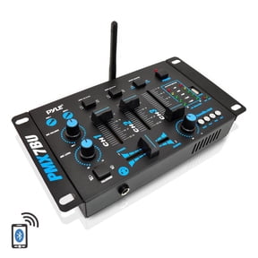 PYLE PMX7BU.5 - Bluetooth 3-Channel DJ MP3 Mixer, Mic-Talkover, USB Flash Reader, Dual RCA & Microphone Inputs, Headphone Jack