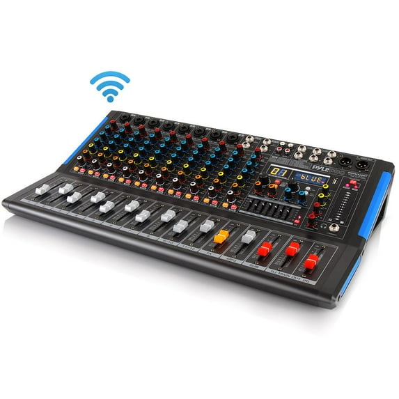 PYLE PMXU128BT - 12-Ch. Bluetooth Studio Mixer - DJ Controller Audio Mixing Console System