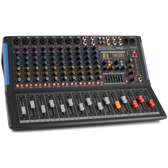 PYLE PMXU128BT - 12-Ch. Bluetooth Studio Mixer - DJ Controller Audio Mixing Console System