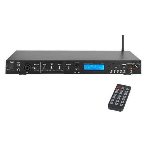 PYLE PPRE70BT - Pro Audio Bluetooth Pre-Amplifier Receiver System - Digital Rack Mount Studio Pre-Amp, Recording Mode, FM Radio