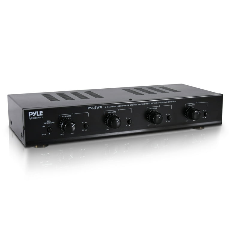 PYLE PSLSW4 Multi Zone Speaker Selector 4 Channel Audio Speaker