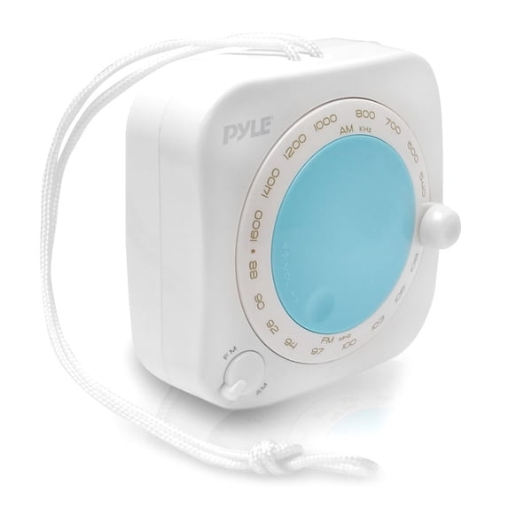 PYLE PSR7 - Shower Radio Speaker - Waterproof Rated AM/FM Radio with Rotary Tuner
