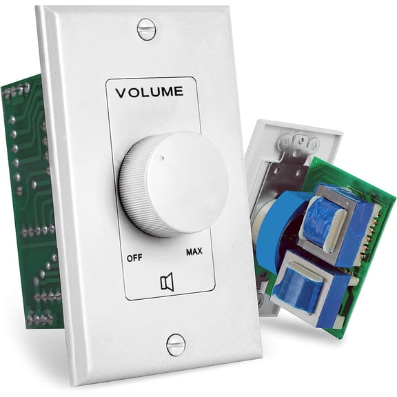 PYLE PVC1 - In-Wall / Wall Plate Rotary Volume Control - Wall Mount Audio Speaker Control (Standard Single Gang)