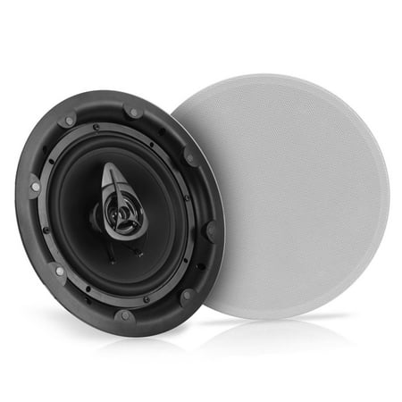 PYLE PWRC83 - Dual 8" In-Wall / In-Ceiling Speakers - 2-Way Full Range Stereo Speaker System with Magnetic Grill (600 Watt)