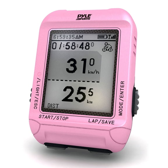 PyleSport PSBCG90PN - Smart Bicycling Computer with GPS Performance & Navigation Analysis Software and ANT+ Technology for Biking, Training, Exercise, Fitness (Pink Color)